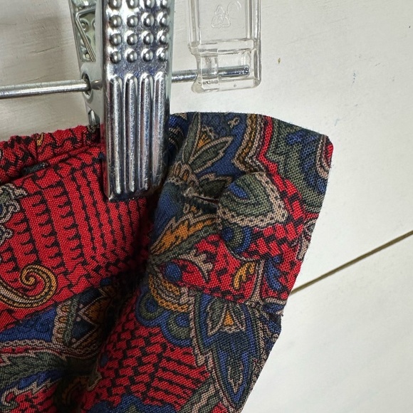 Vintage Worthington Tall Paisley Red Rayon Skirt Made in USA Women's - Size 14T - Picture 3 of 6